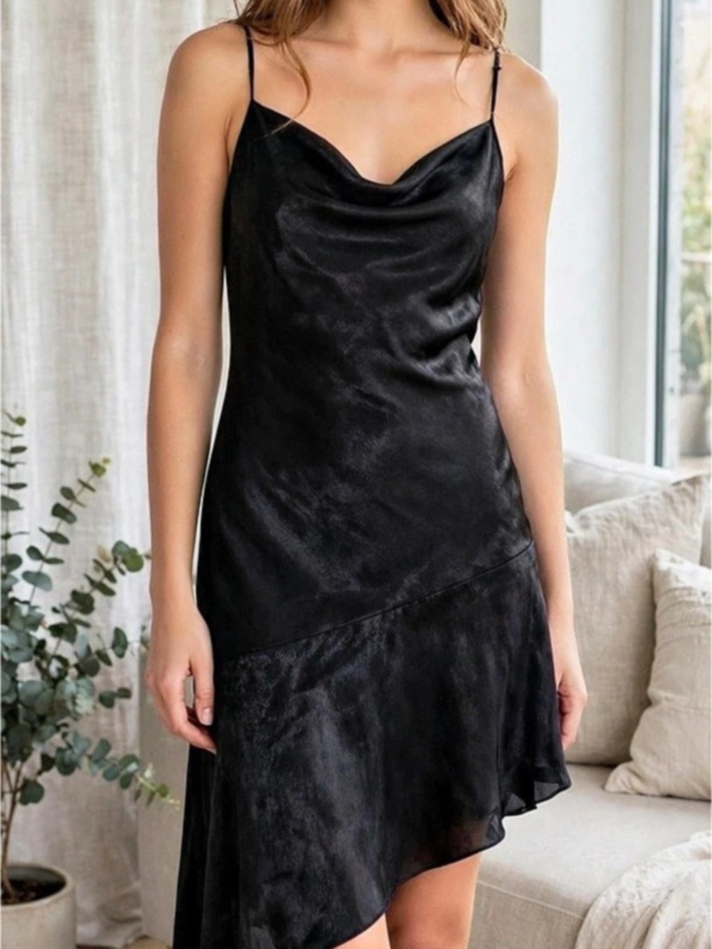 Black Asymmetrical Mini Dress new with tags